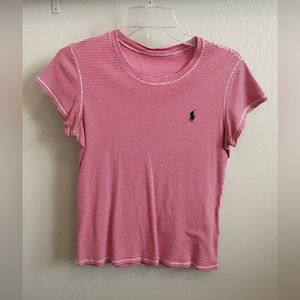 Red stripe tee shirt polo Ralph Lauren